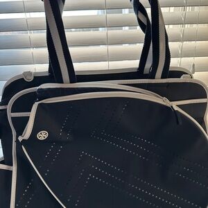 Tory Burch Black and White Duffel Bag